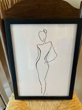 Minimalist Female Silhouette Line Art - "Impeccable Figure" Signed by Yasko